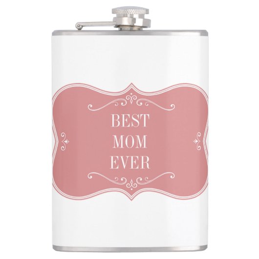 Die beste Mutter der Welt, rosa Rahmen Flachmann (Vorderseite)