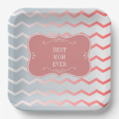 Die beste Mutter der Welt, rosa Rahmen Pappteller (Vorderseite)