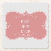 Die beste Mutter der Welt, rosa Rahmen quadratisch Untersetzer (Vorderseite)