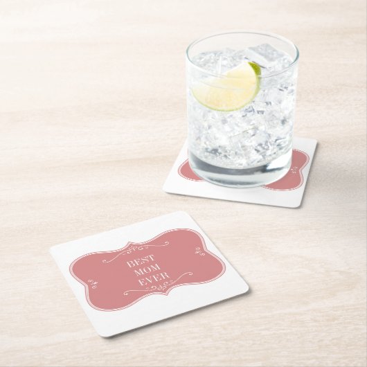 Die beste Mutter der Welt, rosa Rahmen Rechteckiger Pappuntersetzer (Vor Ort)