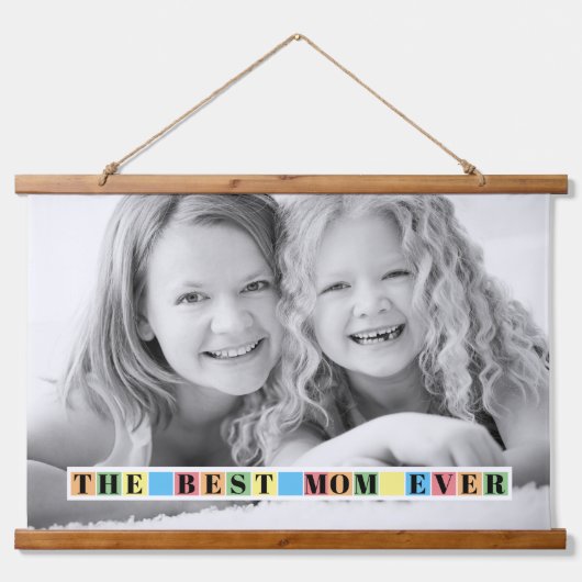 Die beste Mutter, die je farbenprächtig zum Mutter Wandteppich Mit Holzrahmen (Vorne)