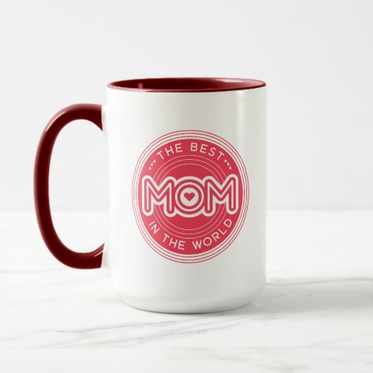 Die beste Mutter Magenta Pink Moderne Typografie Tasse (Links)