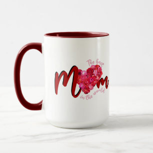 Die beste Mutter Rosa Rote Rosen Herz Schrift Tasse