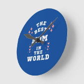 die beste Mutter Throw Pillow Runde Wanduhr (Winkel)