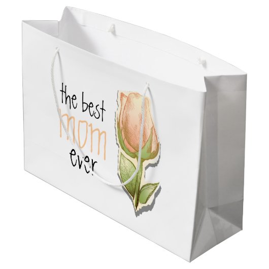 Die beste Mutter überhaupt Große Geschenktüte (Rückseite Schrägansicht)