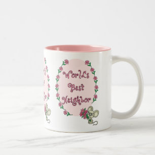 Die beste Nachbarin der Welt Zweifarbige Tasse