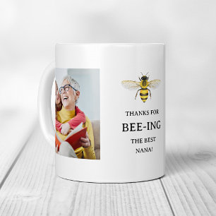 Die beste Nana   Einfache Niedliche Bienen und Fot Kaffeetasse