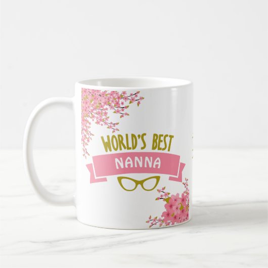 Die beste Nanna Hübsch Pink Floral der Welt Kaffeetasse (Links)