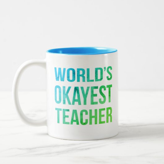 Die beste Neuigkeit der Lehrerwelt Zweifarbige Tasse (Links)