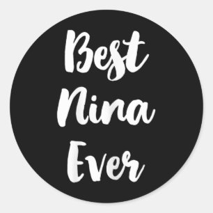 Die beste Nina-je-Familie Niedlich Runder Aufkleber