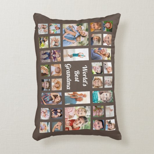Die beste Oma-32-Familie der Welt - FotoCollage Br Dekokissen (Vorderseite(Vertikal))