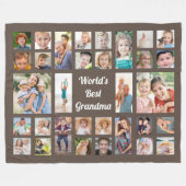Die beste Oma-32-Familie der Welt - FotoCollage Br Fleecedecke (Vorderseite (Horizontal))