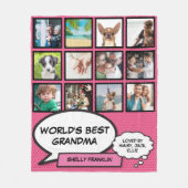 Die beste Oma der Welt, Großmutter 12 Foto Rosa Fleecedecke (Vorderseite)