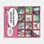 Die beste Oma der Welt, Großmutter 12 Foto Rosa Fleecedecke (Vorderseite (Horizontal))