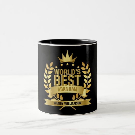 Die beste Oma der Welt, Großmutter Gold Black Zweifarbige Tasse (Mittel)