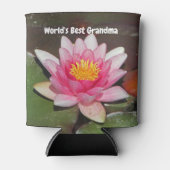 Die beste Oma der Welt - Rosa Wasserlilie Blume Dosenkühler (Vorderseite)