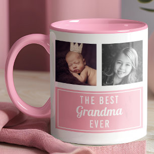 Die beste Oma ever Pink Collage Foto Tasse