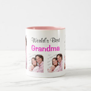 Die beste Oma-Foto-Tasse der Welt - Rosa Zweifarbige Tasse