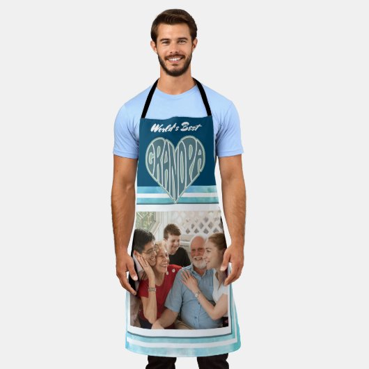 Die beste Opa Custom Foto Schürze der Welt (Getragen)