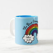 Die beste Opa, Großmutter, Papa je Regenbogen Blau Zweifarbige Tasse (Vorderseite Links)