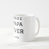 Die beste Papa aller Zeiten. Datum hinzufügen Name Kaffeetasse (VorderseiteRechts)