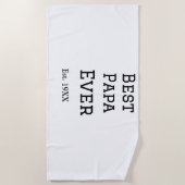 Die beste Papa aller Zeiten. Datum hinzufügen Name Strandtuch (Vorderseite)