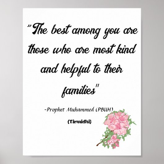 Die beste Person unter der Hadith des Propheten Poster (Vorne)
