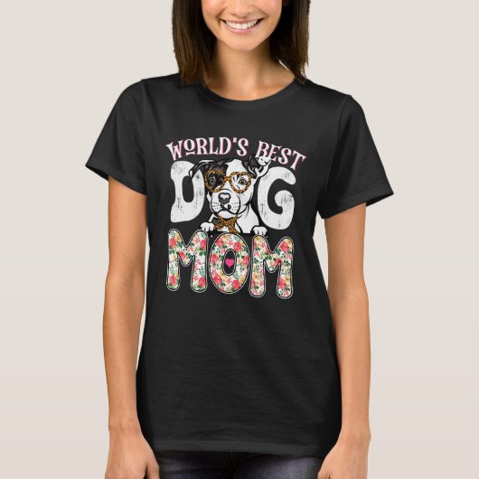 Die beste Pit Bull Mama Leopard Mother's Da T-Shirt (Vorderseite)