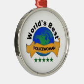 Die beste Polizeibeamtin der Welt Silbernes Ornament (Rechts)