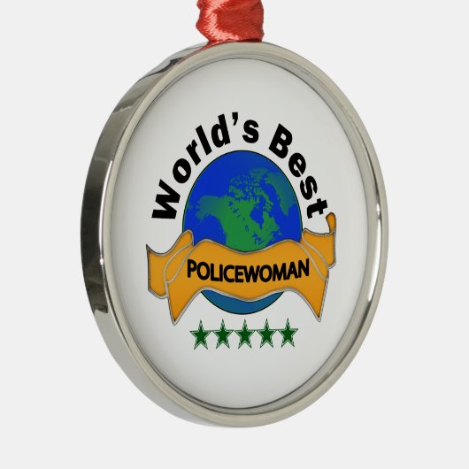 Die beste Polizeibeamtin der Welt Silbernes Ornament (Rechts)