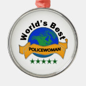 Die beste Polizeibeamtin der Welt Silbernes Ornament (Vorne)