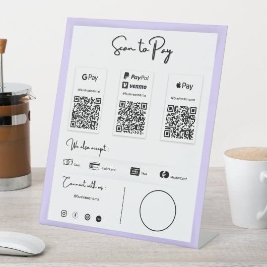 Die beste QR-Code-Zahlung per Telefon-Preisschild Sockelschild (In Situ)