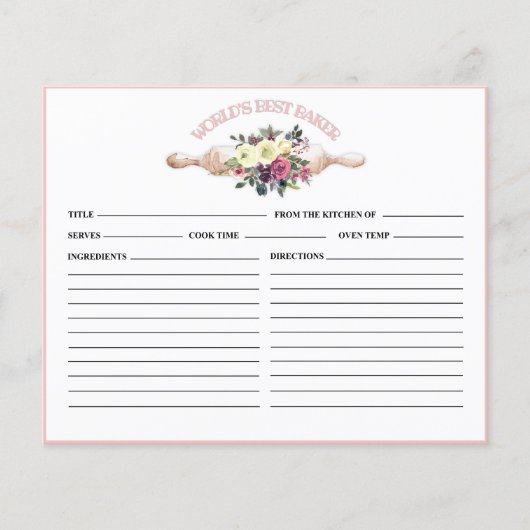 Die beste Rezept-Karte für das Brautparty der Welt (Vorderseite)