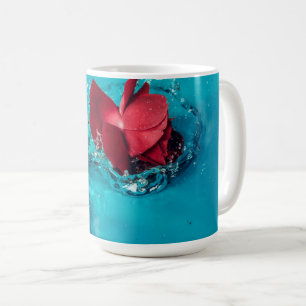 Die beste Rote Rose mit blauem Hintergrund Kaffeetasse