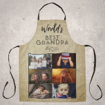 Die beste Rustikale Opa der Welt 6 FotoCollage Schürze<br><div class="desc">Rustikale Schürze Opa Custom 6 Foto Collage. 6 Fotos und der weltbeste Opa in moderner Typografie auf rustikalem beigen Hintergrund. Personalisieren Sie die Schürze mit Ihren Fotos. Großartiges Geschenk und ein herrlicher Sake für einen Großvater zum Vatertag,  Geburtstag oder Weihnachten.</div>