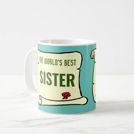 Die beste Schwester der Welt. Kaffeetasse (Vorderseite Links)