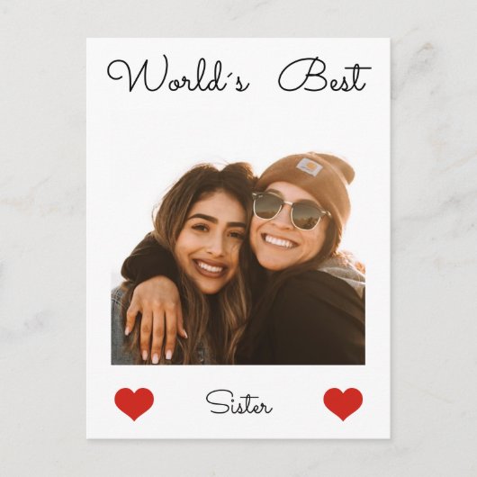 Die beste Schwester der Welt zum Geburtstag Postkarte (Vorderseite)
