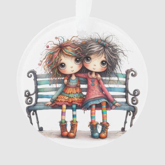 Die beste Schwester / Freundin der Welt - sehen Si Ornament (Vorderseite)