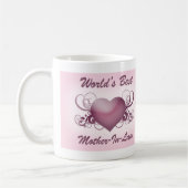 Die beste Schwiegermutter der Welt (Herz) Kaffeetasse (Links)
