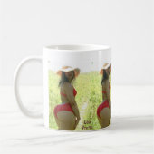 Die beste Seite der flachen beschäftigten Kaffeetasse (Links)