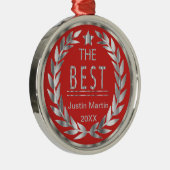 Die beste - Silbermedaille und die Rote Medaille Ornament Aus Metall (Rechts)