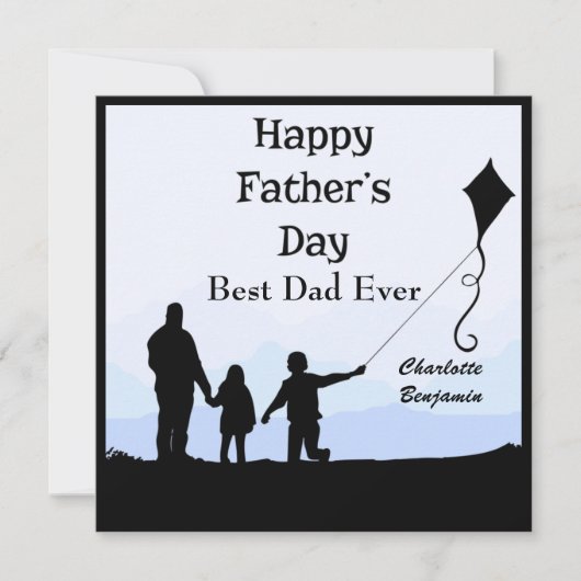 Die beste Silhouette für Vater heißt "Kite Vaterta Einladung (Vorderseite)