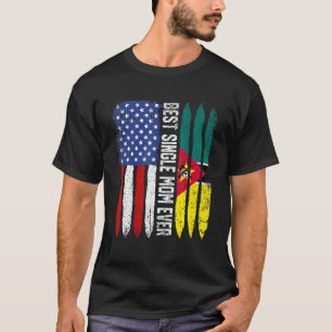 Die beste Single-Mama je mit der Flagge von Mosamb T-Shirt