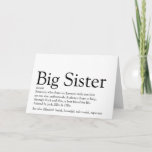 Die beste Sister-Definition der Welt Karte<br><div class="desc">Personalisieren Sie für Ihre besondere Schwester oder Hermana (klein oder groß),  um ein einzigartiges Geschenk zu schaffen. Ein perfekter Weg,  ihr zu zeigen,  wie phantastisch sie jeden Tag ist. Entwickelt von Thisisnotme©</div>