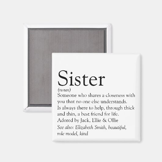 Die beste Sister-Definition der Welt Magnet (Vorderseite/Rückseite)
