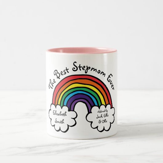 Die beste Stepmutter, Stepmutter je Regenbogenspas Zweifarbige Tasse (Mittel)