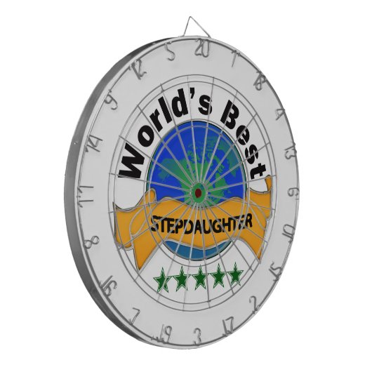 Die beste Stieftochter der Welt Dartscheibe (Vorderseite Links)