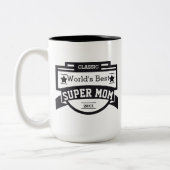 Die beste Super-Mama der Welt personalisieren Lieb Zweifarbige Tasse (Links)