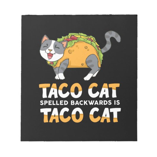 Die beste Taco Katze, die rückwärts geschrieben wi Notizblock (Vorderseite)