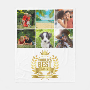 Die beste Tante der Welt 6 FotoCollage Fleecedecke